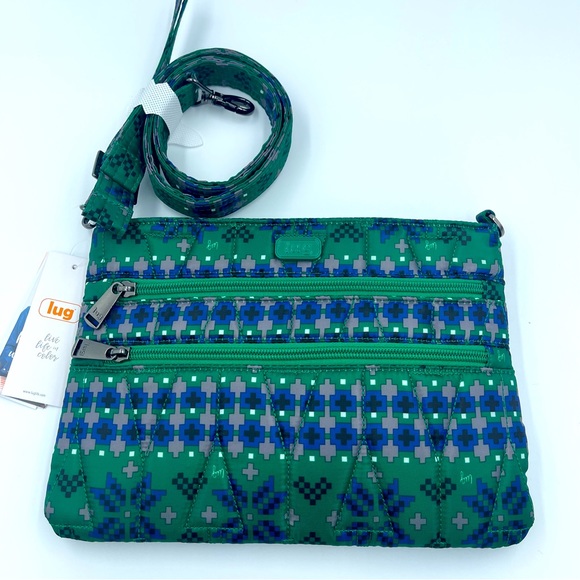Lug Dazzle Crossbody Bag Fair Isle Green NWT - Picture 3 of 9